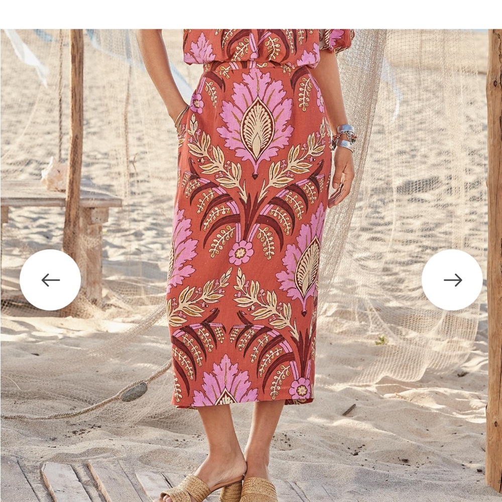 Sundance Pink and Orange Pencil Skirt